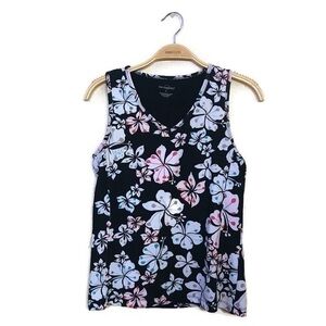 be inspired Black Floral Sleeveless Athletic Tank